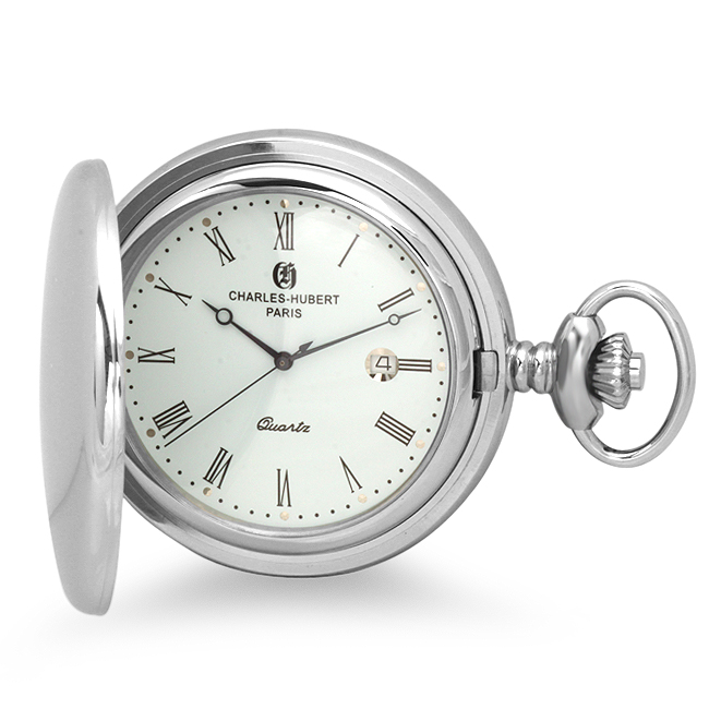 Personalized Quartz Charles Hubert Pocket Watch & Chain 3551