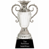 Premier Crystal Cup With Metal Handles And Black Crystal Base