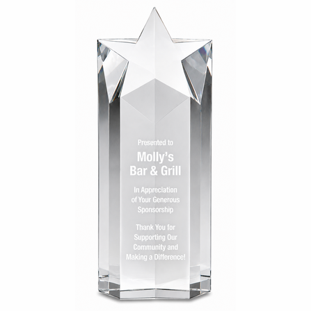Premier Laser Engraved Crystal Star Column