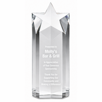 Premier Laser Engraved Crystal Star Column