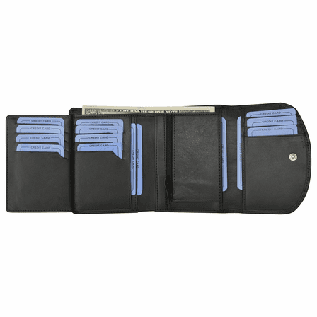 Premium Leather Snap Closing  Women's Credit Card Wallet - Discontinued