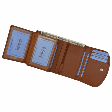 Premium Leather Snap Closing  Women's Credit Card Wallet - Discontinued