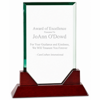 Prestige Rectangle Glass and Rosewood Award