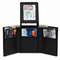 RFID Blocking Black Leather Trifold Wallet With Flip Up ID Holder