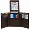 RFID Blocking Brown Leather Trifold Wallet With Flip Up ID Holder