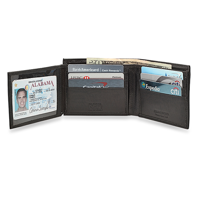 RFID Blocking Secret Compartment Wallet With Side ID Flap Executive