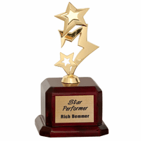 Rising Stars Award With Rosewood Base - Discontinued
