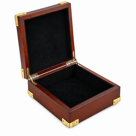 Rosewood Finish Keepsake Chest with Brass Corner