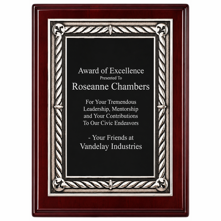 Rosewood Plaque With Embossed Engraving Plate - RP148