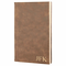 Rustic Brown Journal with Black Satin Bookmark with Personalized Initials