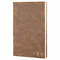 Rustic Brown Journal with Black Satin Bookmark with Script Monogram