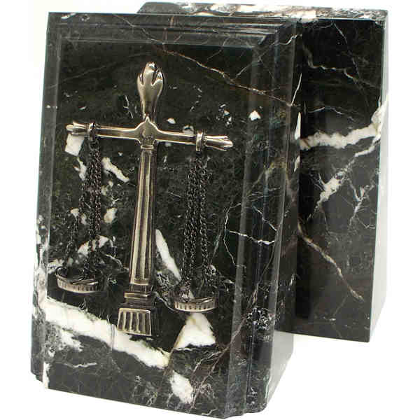 Scales of Justice Marble Bookends Executive Gift Shoppe