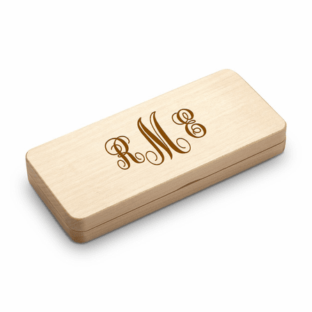 Script Monogram Elegance Collection Cherrywood Ballpoint Pen & Fountain Pen Set