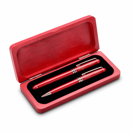 Script Monogram Elegance Collection Cherrywood Pen & Letter Opener Set