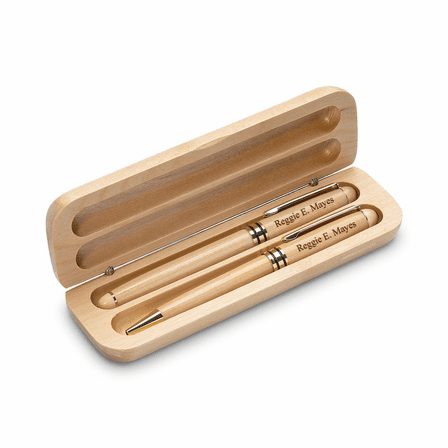 Script Monogram Perrsonalized Maple Wood Pen & Letter Opener Set