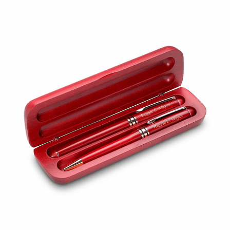 Script Monogram Personalized Cherrywood Pen & Letter Opener Set