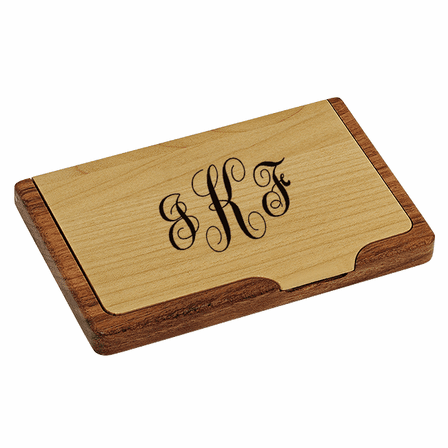 Script Monogram Pocket/Desktop Business Card Holder