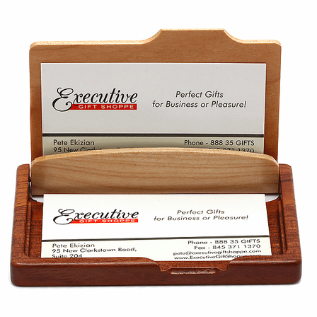 Script Monogram Pocket/Desktop Business Card Holder