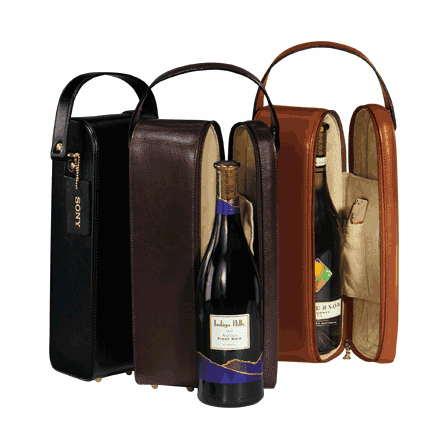 Single Wine Bottle Leather Carrier & Presentation Case