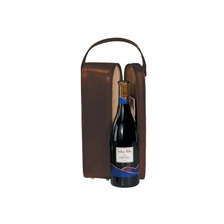 Single Wine Bottle Leather Carrier & Presentation Case