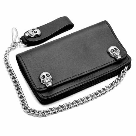 Skull Theme Biker Wallet with Chain