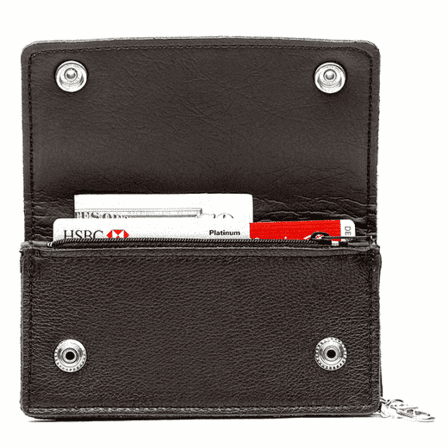 Skull Theme Biker Wallet with Chain