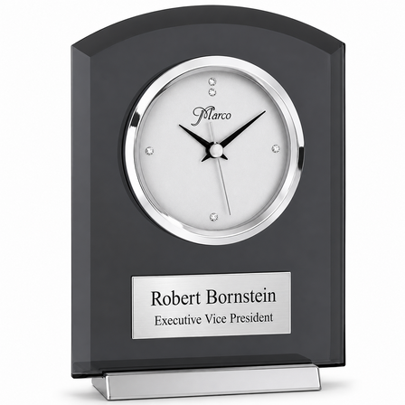 Smoked Glass Personalized Desktop Clock