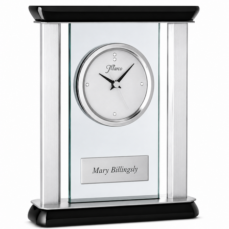 Smoked Glass Personalized Tabletop Clock