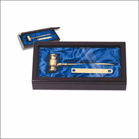 Solid Brass 8" Gavel With Presentation Case