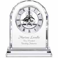 Solid Crystal Personalized Quartz Clock With Arched Top