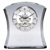 Solid Crystal Personalized Quartz Clock With Concave Sides