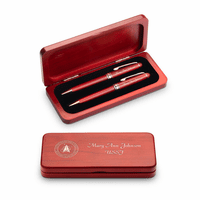 Space Force Theme Personalized Cherry Finish Pen & Pencil Set