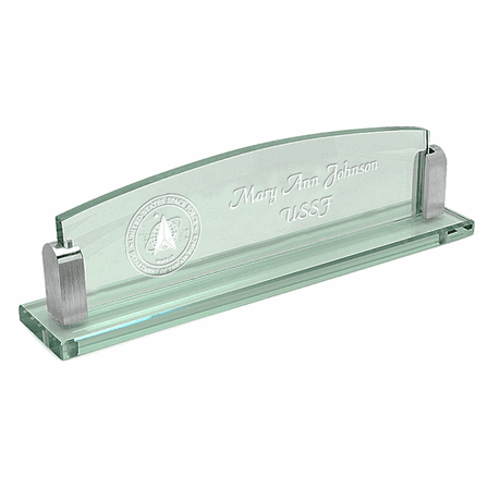 Space Force Theme Personalized Glass Desktop Name Plate