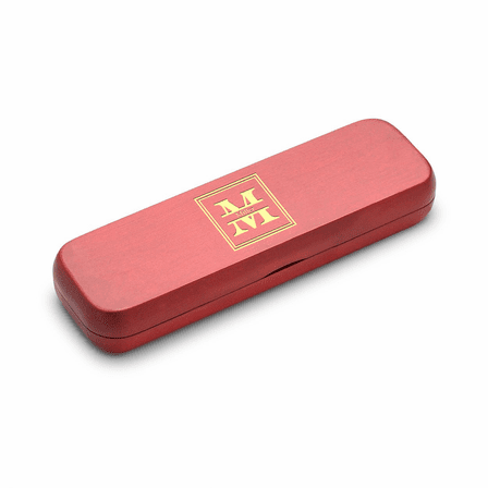 Split Monogram Laser Engraved Flip Over Wooden Pen Stand & Pen