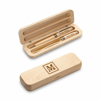 Split Monogram Personalized Cherrywood Ballpoint Pen & Fountain Pen Set