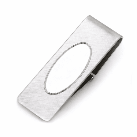Sterling Silver Engraved Money Clip with Oval Engraving Shield - Discontinued