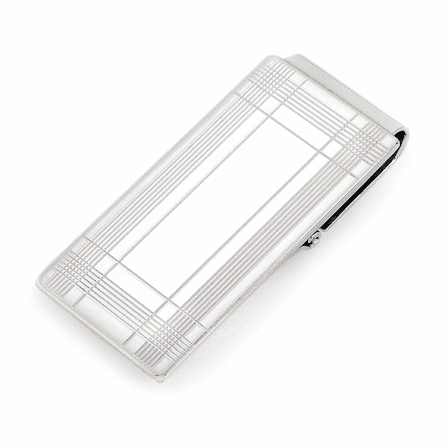 Sterling Silver Tartan Plaid Hinged Money Clip - Discontinued