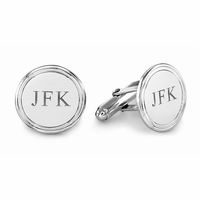 Sterling Silver Tier Collection Engravable Round Cufflinks