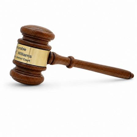 The Judge Personalized Wooden Gavel With Gold Band