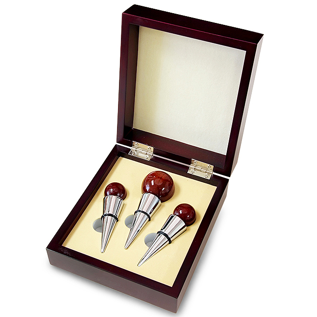 Trifecta Wine Stopper Gift Set Executive Gift Shoppe