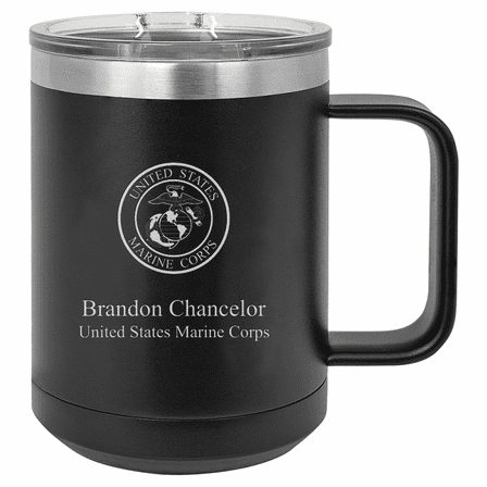 United States Marines Emblem Personalized Insulated Polar Camel Coffee Mug