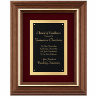 Walnut Frame With Black & Gold Engraving Plate