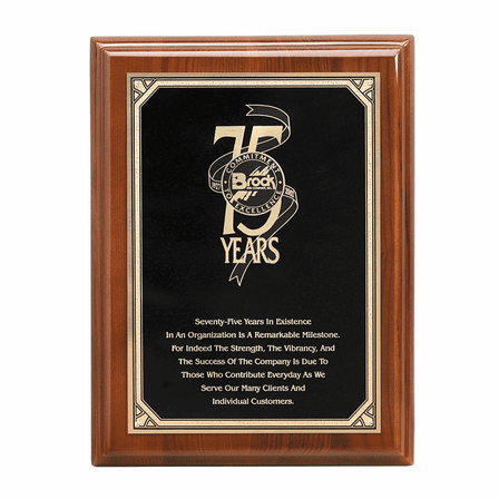 Walnut  Plaque With  Florentine Engraving Plate - WP200 - Discontinued