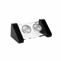 Workplace Collection Black & Clear Crystal Dual Time Clock by Citizen - Discontinued