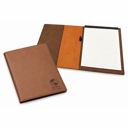 World's Best Boss Brown Leatherette Mini Portfolio