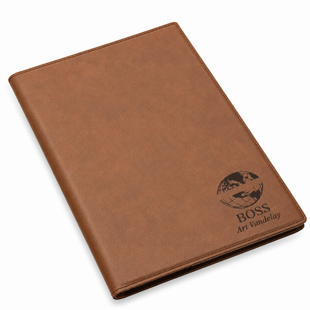 World's Best Boss Brown Leatherette Mini Portfolio