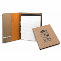 World's Best Boss Brown Leatherette Portfolio & Pad Holder