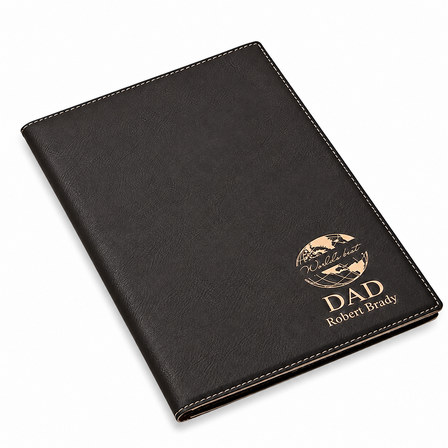 World's Best Dad Black Leatherette Mini Portfolio