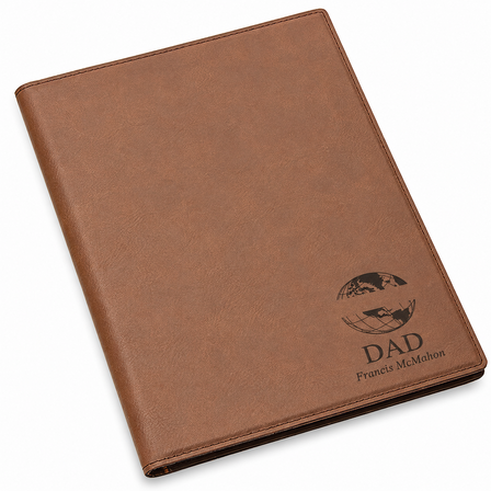 World's Best Dad Brown Leatherette Mini Portfolio