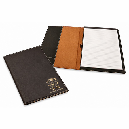 World's Best Mom Black Leatherette Portfolio & Pad Holder